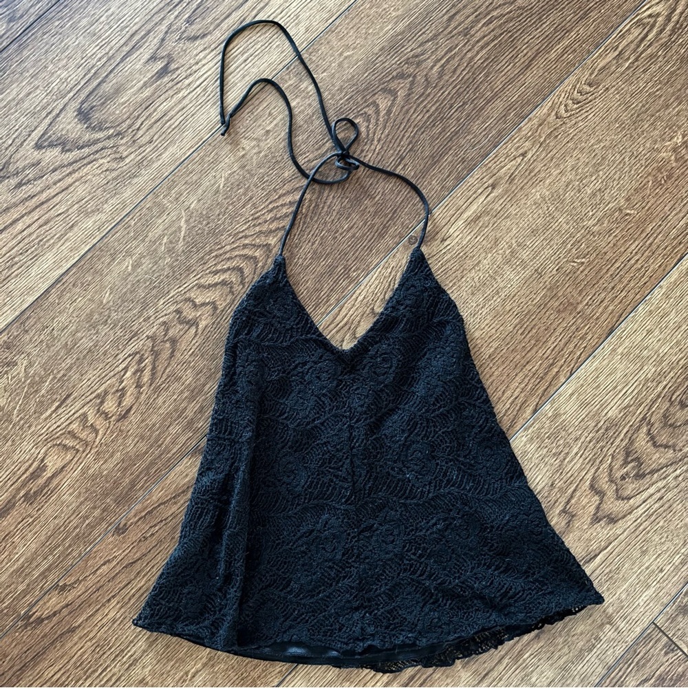 Mudd Black Lace Halter Too